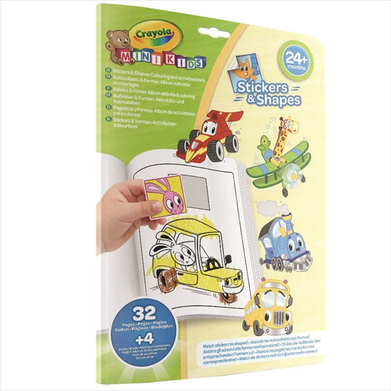 CRAYOLA | Mini Kids Coloring page "Transport", 32 pages and 4 pages of stickers