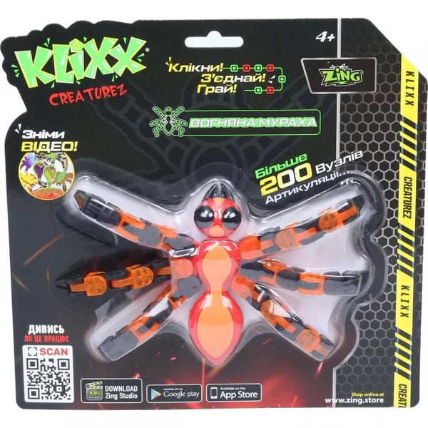 Zing | Toy Klixx Creaturez - Fidget Fire ant red and blue