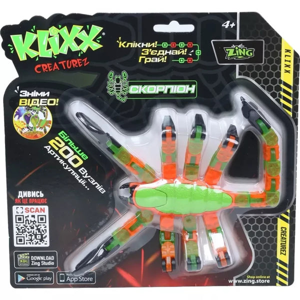 Zing | Toy Klixx Creaturez - Fidget Scorpion green-red