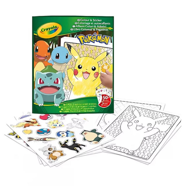 CRAYOLA | POKEMON coloring page, 32 pages and 4 pages of stickers