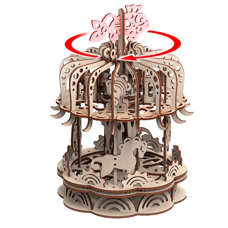 Mr. Playwood | Carousel | Mechanical Wooden Model