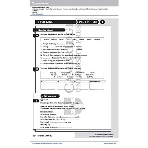 Exam Booster for A2 Key and A2 Key for Schools with Answer Key with Audio for the Revised 2020 Exams: Photocopiable Exam Resources for Teachers (Cambridge English Exam Boosters)