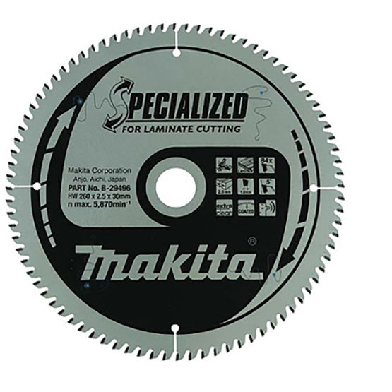 Makita B-29496 TCT cutting disc for laminate 260 x 30 x 84T