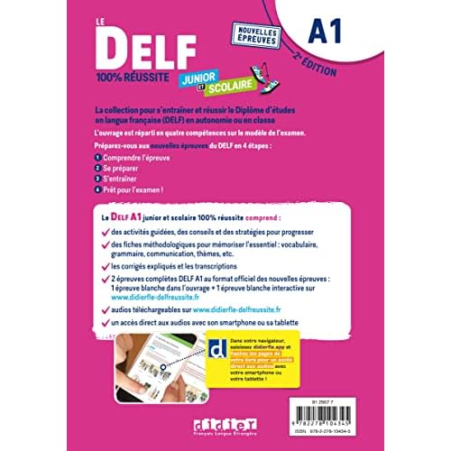 Le DELF A1 Junior et Scolaire 100% Réussite - édition 2022-2023 - Livre + didierfle.app: Nouvelles Epreuves