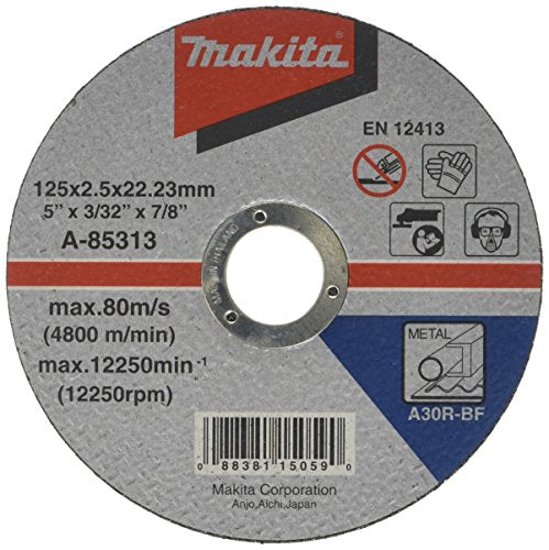 Makita A-85313 Cut Off Wheel 125 x 2.5 x 22 A30R, Multi-Colour