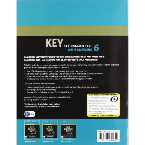 Cambridge English Key 6 Self-Study Pack (Student's Book with Answers and Audio CD)