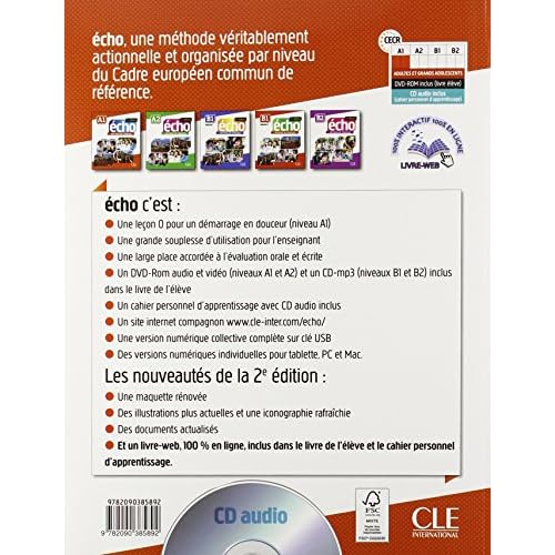 Echo (Nouvelle Version): Cahier Pesonnel d'apprentissage + Dvd-rom + Livre-web A1 2e Edition (French Edition)