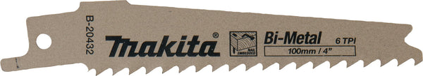 Makita B-20432 4" 6TPI Nail Embedded Wood Cutting Recipro Saw Blade, 5/pk