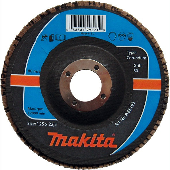 Makita P-65193 Flap grinding disc 125x22.23 K80, corundum