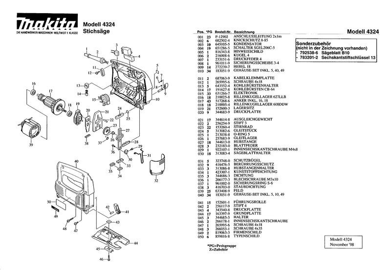 Makita 313082-6 Slider Guide