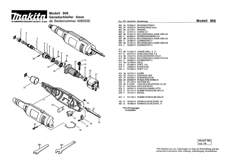 Makita 181675-5-0459 Housing Set Original Replacement Part 906