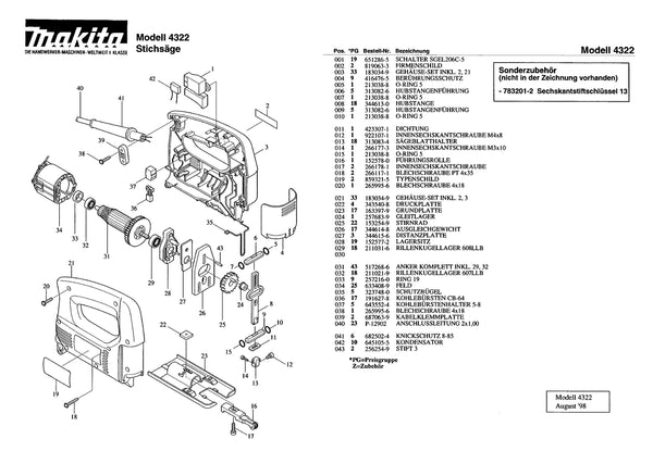 Makita 163397-9 Base Replacement Part