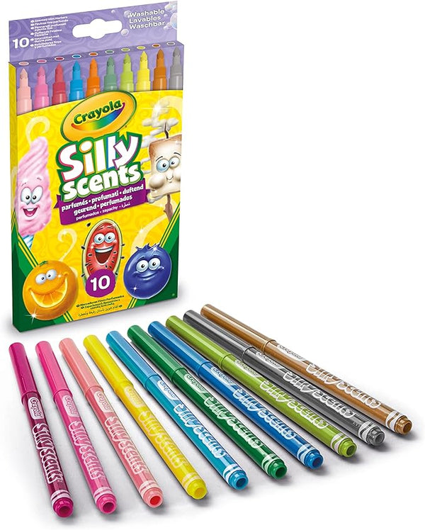 CRAYOLA | Silly Scents Set of felt-tip pens, thin line (washable) with scent, 10 pcs