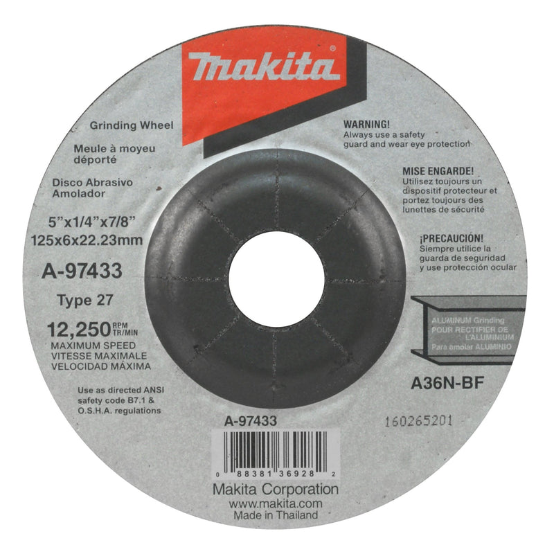 Makita B-17653 Grinding Wheel 125X6X22.23, Multi-Colour