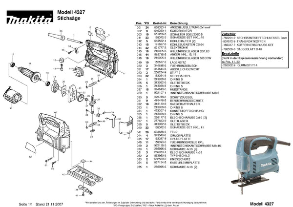 Makita 153254-9 Gear Complete Replacement Part