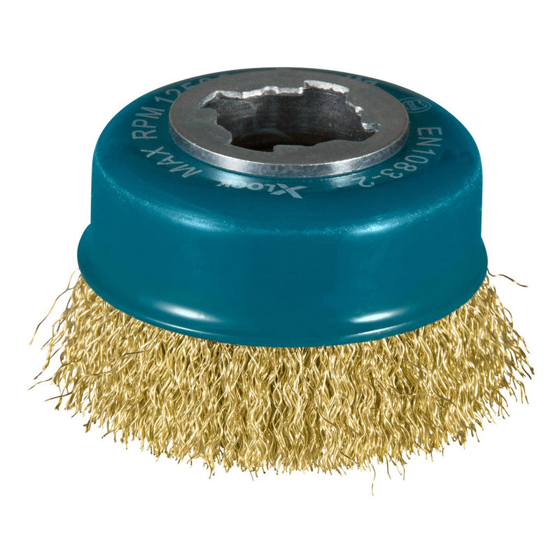 Makita D-73433 Cup brush with corrugated wire (brass) X-LOCK75/0.3mm