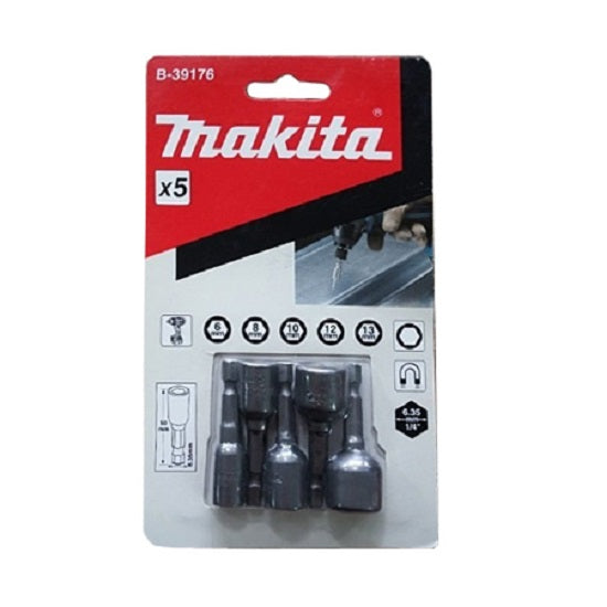 Makita B-39176 Set of magnetic attachments with a 1/4'' Hex tail (6,8,10,12,13x50 mm)