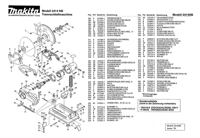 Makita 159750-5 Complete Motor Housing