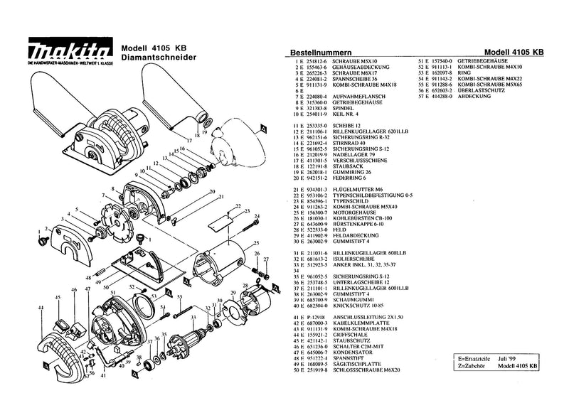 Makita 211101-1 Ball Bearing 6001LLB Replacement Part