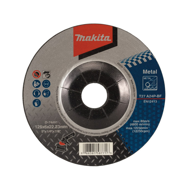 Makita D-74491 Metal grinding disc 125x6.0x22.23, A24P