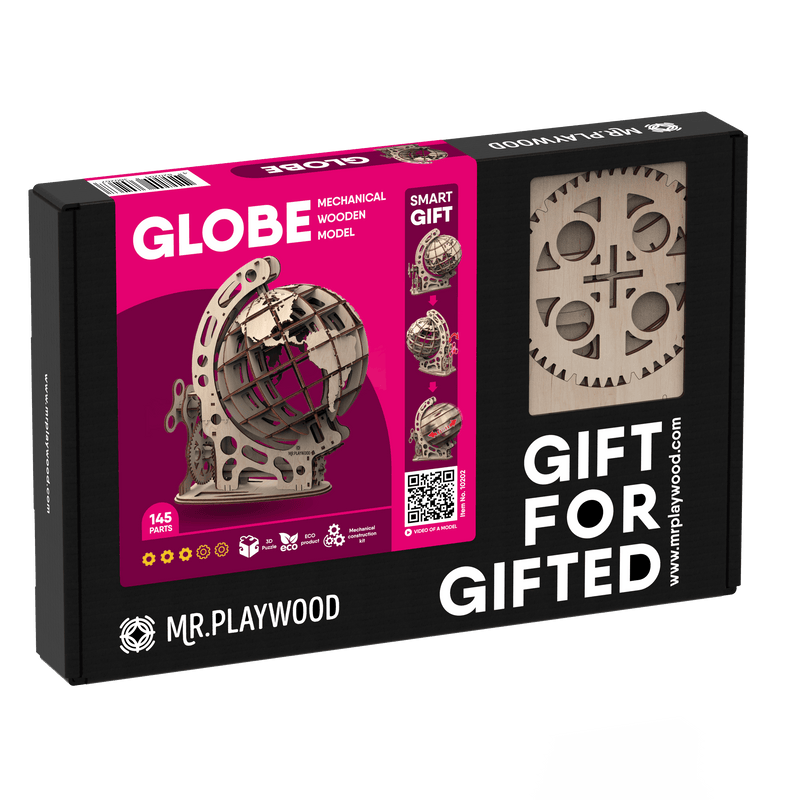 Mr. Playwood | Globe | Mechanical Wooden Model