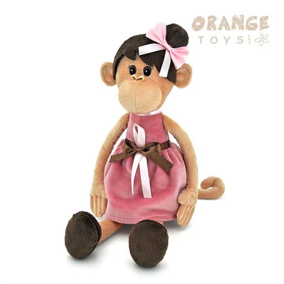 ORANGE | Soft toy - Monkey Mila in a dress and with a hairstyle, 60 cm