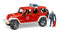 BRUDER | Firefighter machine | Firefighter Jeep Wrangler Unlimited Rubicon with fireman figurine | 1:16