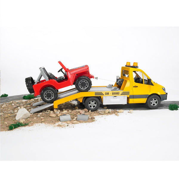 BRUDER | Special machine | Tow truck Mercedes Benz Sprinter with Jeep | 1:16