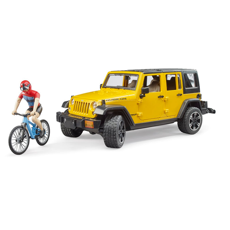 BRUDER | Leisure time | Jeep Rubicon with cyclist figure | 1:16