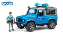BRUDER | Police machine | Land Rover Defender + Policeman figurine | 1:16