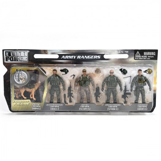 Game set of figures of soldiers ELITE FORCE - RANGERS (5 figures, accessory)