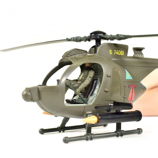 Game set ELITE FORCE - MULTI-PURPOSE ROTOR MH-6 (rotor, motorcycle, figures, accessories)