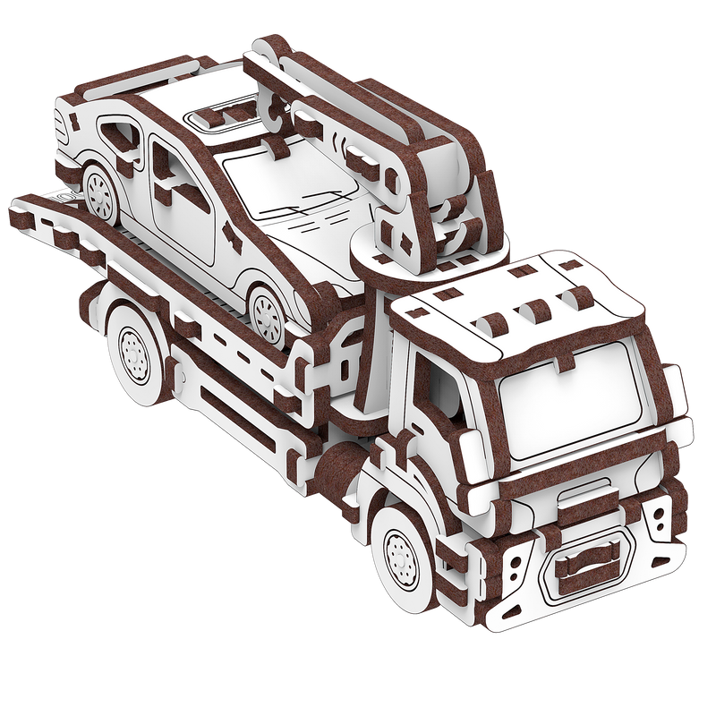 Mr. Playwood | Tow truck | Mechanical Wooden Model