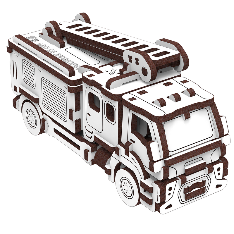 Mr. Playwood | Fire truck | Mechanical Wooden Model