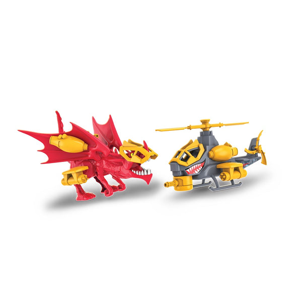 Road Rippers | Playset | Snap'n Play Helicopter and monster Red dragon