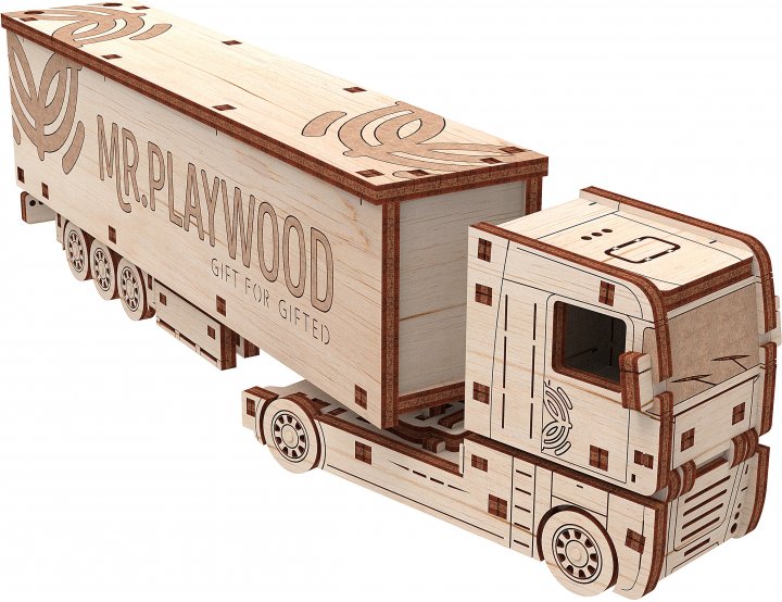 Mr. Playwood | Heavy Boy Truck with Trailer | Mechanical Wooden Model
