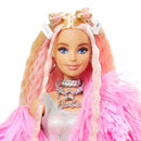 Barbie doll "Extra" in a pink fluffy coat GRN28