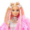 Barbie doll "Extra" in a pink fluffy coat GRN28