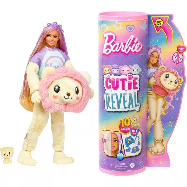 Barbie "Cutie Reveal" doll from the "Soft and Fluffy" series - lion cub  HKR06