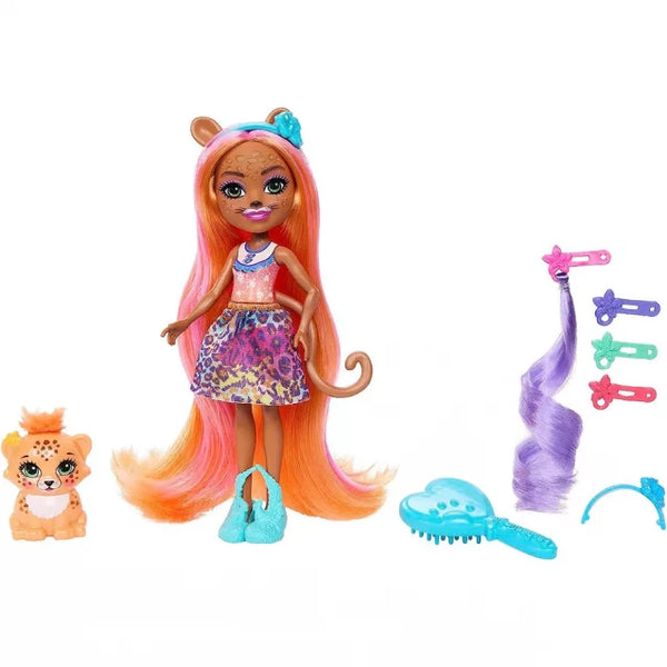 Enchantimals Play Set Glamorous Hairstyles of Cheetah Cherish