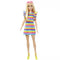 Barbie doll "Fashionista" with braces in a striped dress  HPF73