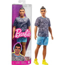 Barbie doll Ken "Fashionista" in a paisley patterned t-shirt HPF80