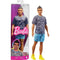 Barbie doll Ken "Fashionista" in a paisley patterned t-shirt HPF80