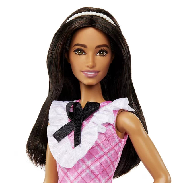 Barbie doll "Fashionista" in a pink dress with a frog  HJT06