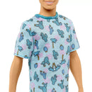 Barbie Ken Doll "Fashionista" in a T-shirt with cacti HJT10