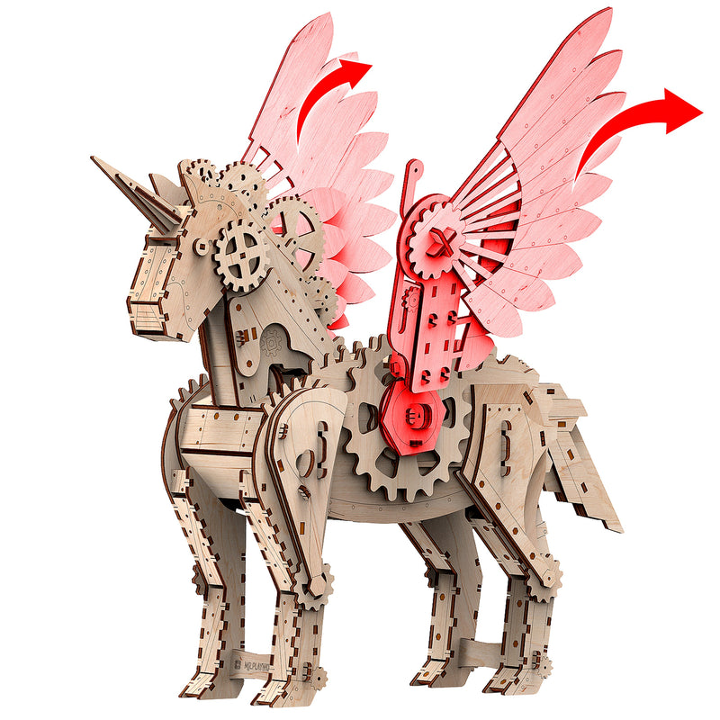 Mr. Playwood | “Mechanical Unicorn S” | Mechanical Wooden Model