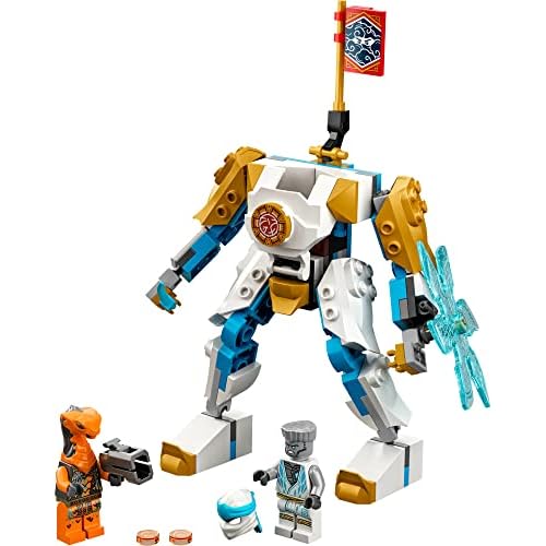 LEGO NINJAGO Zane’s Power Up Mech EVO Action Figure with Cobra Snake and Zane Minifigure, 71761