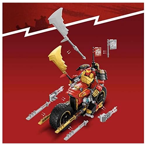 LEGO Ninjago Kais Mech Bike EVO, Upgradable Ninja Motorcycle Toy with 2 Mini Figures