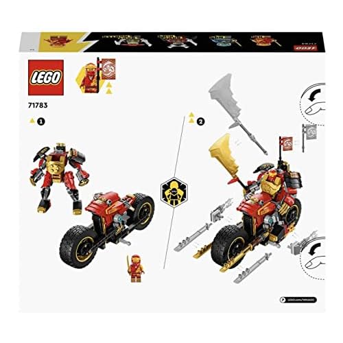 LEGO Ninjago Kais Mech Bike EVO, Upgradable Ninja Motorcycle Toy with 2 Mini Figures