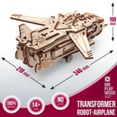 Mr. Playwood | Transformer “Robot−Airplane” | Mechanical Wooden Model